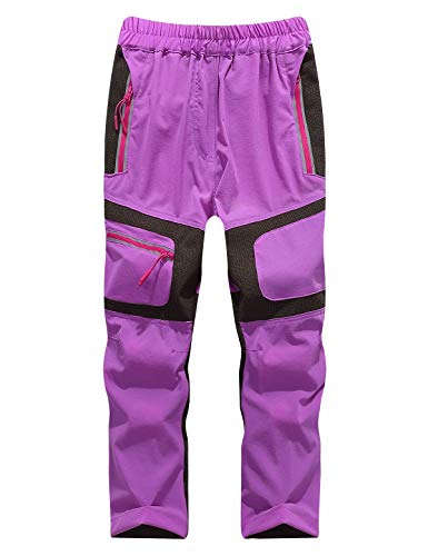 Echiondon Kiner Hose Schnelltrockend Dünn Leicht Sommer Sport und Freizeit Wanderhose Trekkinghose Mädchen Jungen Violett XL von Echinodon