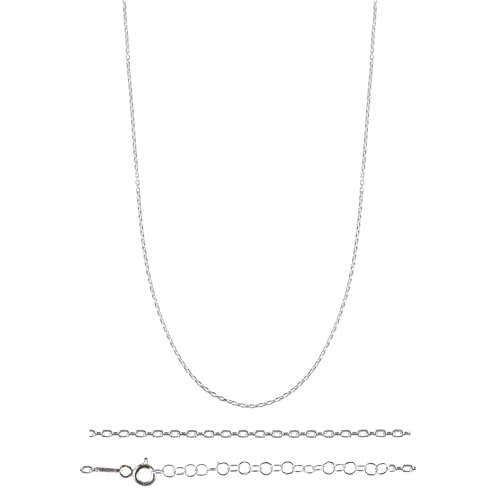 Echmeck 925 Sterling Silber Standard-Kabelkette mit Verlängerung 0,8 mm – 45+5 cm Echmeck 925 Sterling Silber Standard-Kabelkette mit Verlängerung 0,8 mm – 45+5 cm von Echmeck