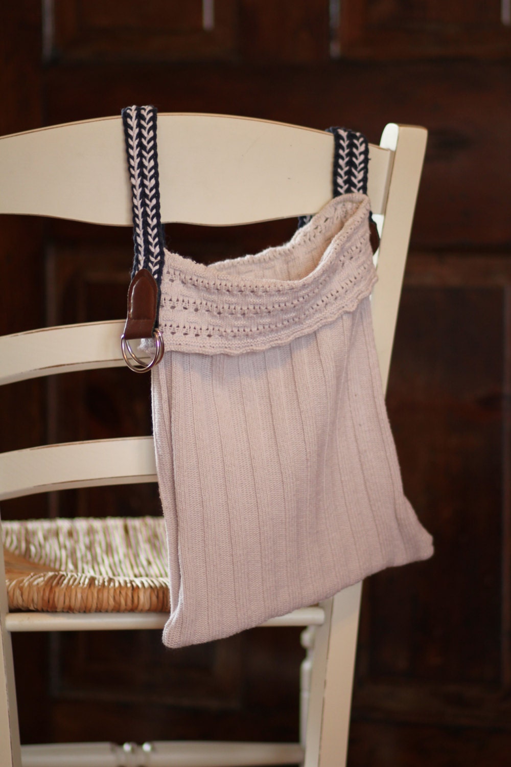 Pullover-Geldbörse Creme Mit Einzigartigen Spitzenmuster Und Webband, Boho-stil Pullover-Geldbörse Creme Mit Einzigartigen Spitzenmuster Und Webband, Boho-stil von EchoStyleCreations