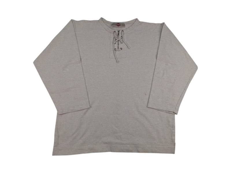 Vintage Pullover L Beige Exploring Sweatshirt Aus Baumwolle Henley Schnürung Langarm Boho 2000Er Jahre American Vintage Pullover L Beige Exploring Sweatshirt Aus Baumwolle Henley Schnürung Langarm Boho 2000Er Jahre American von VintagePremiumShirts