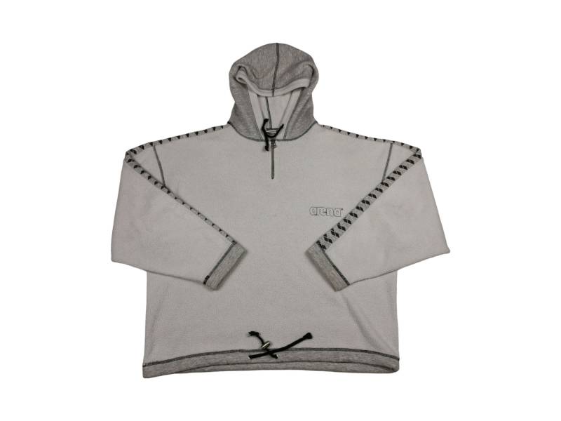 Vintage Fleece Pullover Xl Grau By Arena Teddypullover Sweater Mit Vierte Zip Und Kapuze Echtvintagewinter von VintagePremiumShirts