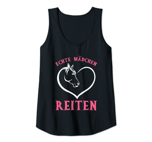 Damen Echte Mädchen Reiten Pferde Reiter Mädchen Spruch Tank Top von Echte Mädchen Reiten Pferde Spruch Geschenke