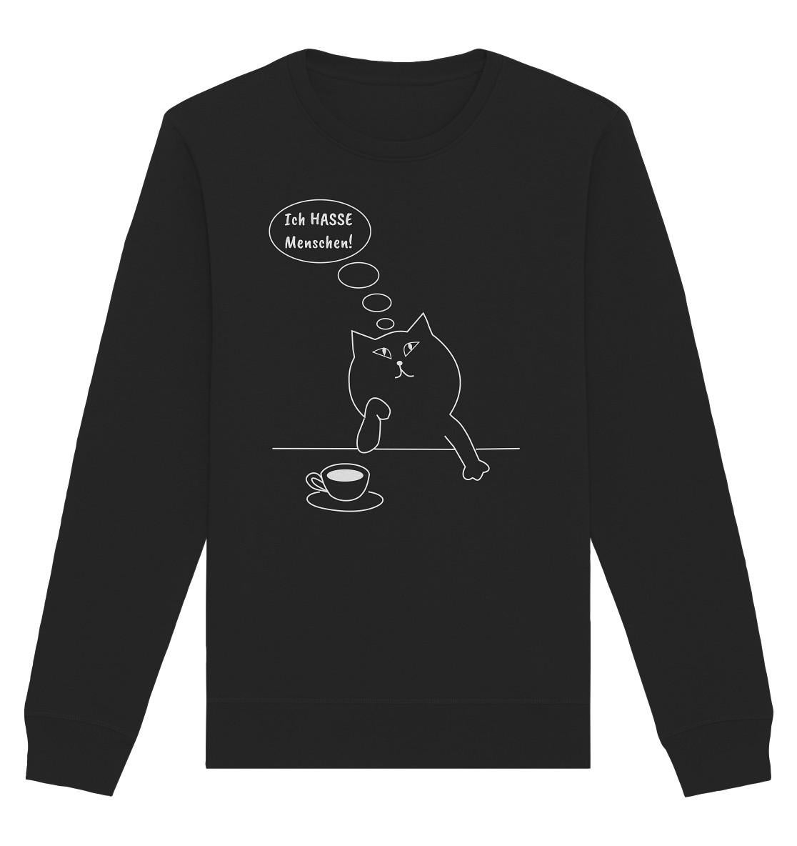 Damen Pullover „Ich Hasse Menschen" - Witziger Sweater Für Katzenliebhaberinnen von EchteKatzenliebe