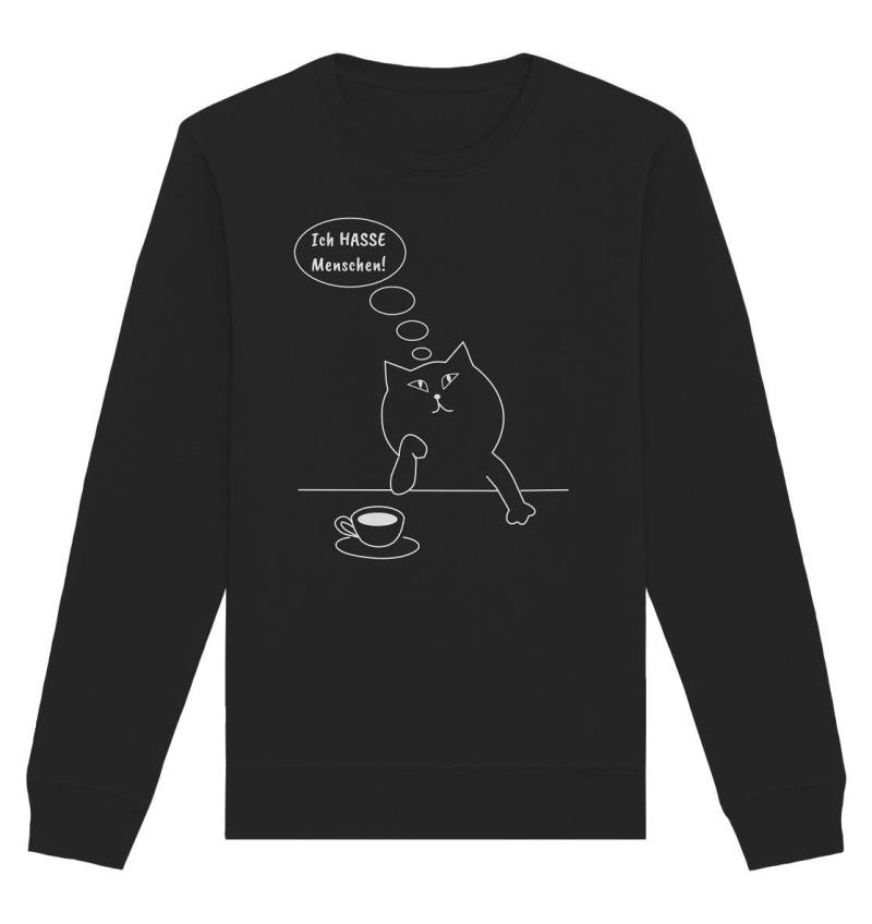 Damen Pullover „Ich Hasse Menschen" - Witziger Sweater Für Katzenliebhaberinnen von EchteKatzenliebe