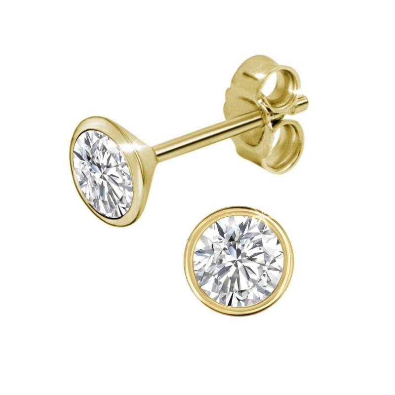 925 Silber Vergoldet Ohrstecker Mit Zirkonia Verschiedene Größen 1 Paar Ohrringe von EchtschmuckStenzel