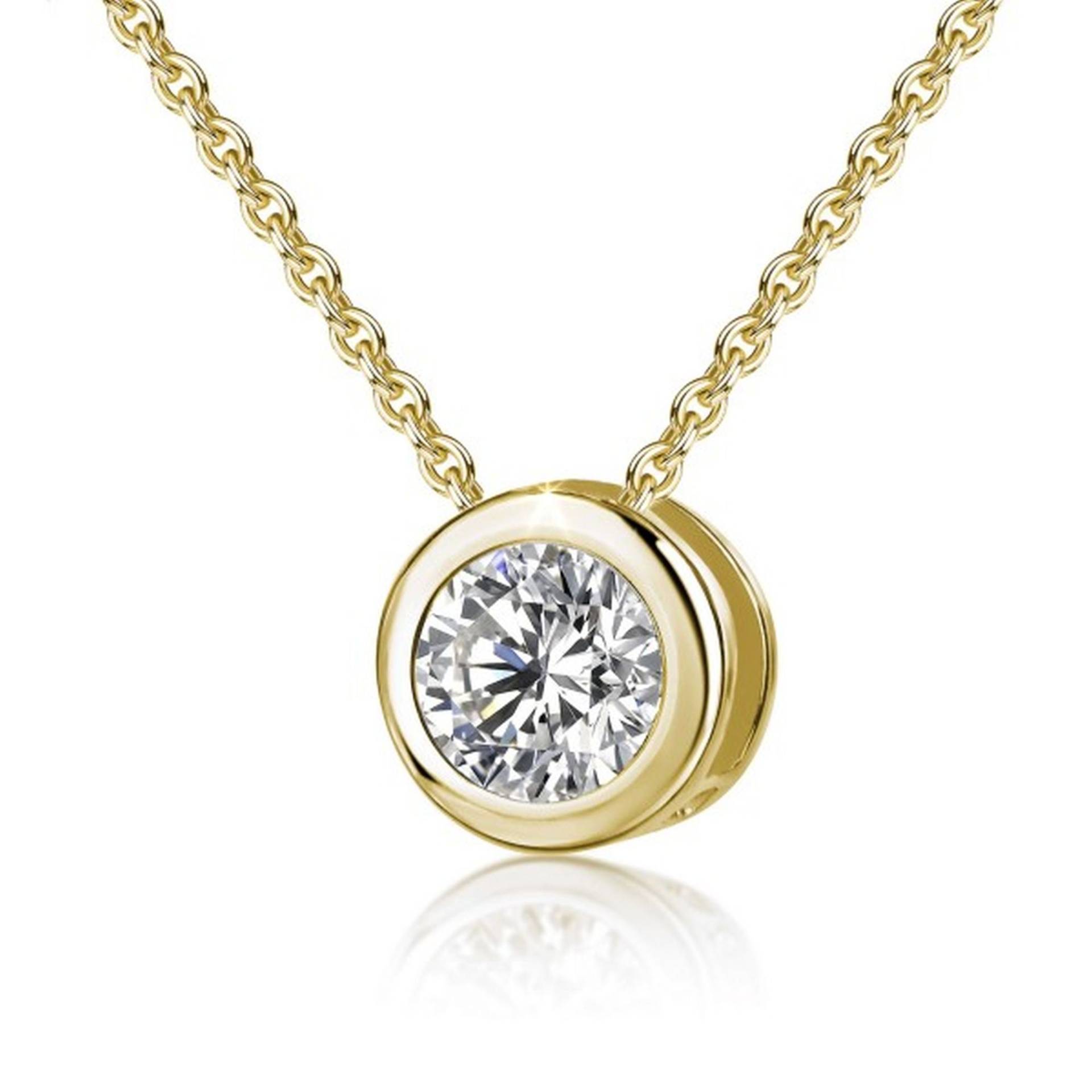 Gold 585 14 Kt. Anhänger 8, 5 Mm Zirkonia Hochglanz Neu von EchtschmuckStenzel