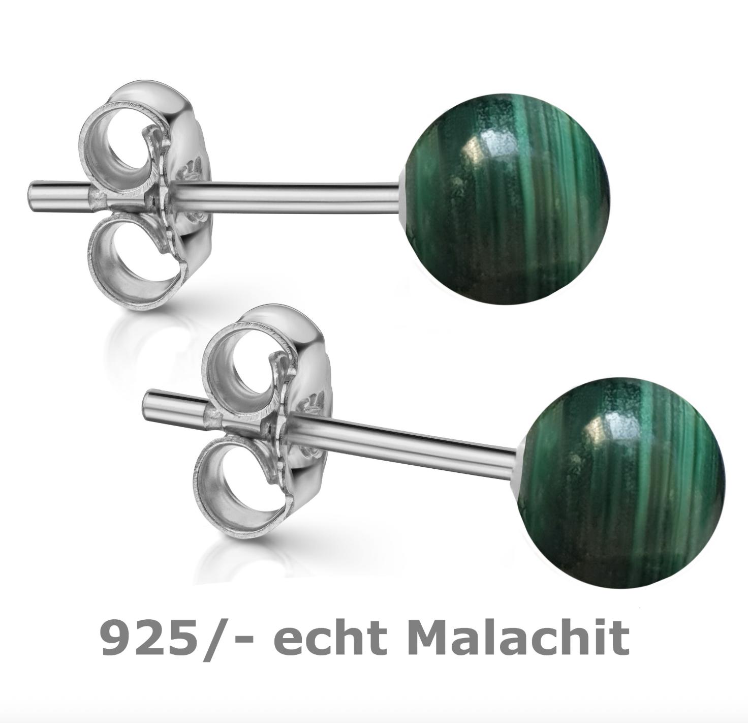Ohrstecker 925 Silber Kugel 6, 0 Mm Malachit Ohrringe von EchtschmuckStenzel