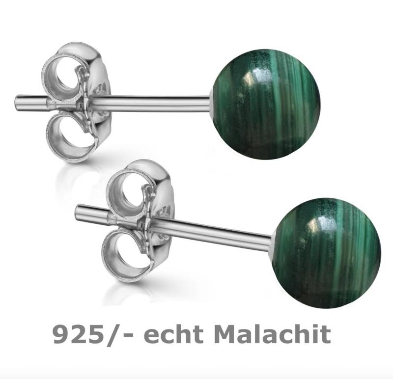 Ohrstecker 925 Silber Kugel 6, 0 Mm Malachit Ohrringe von EchtschmuckStenzel