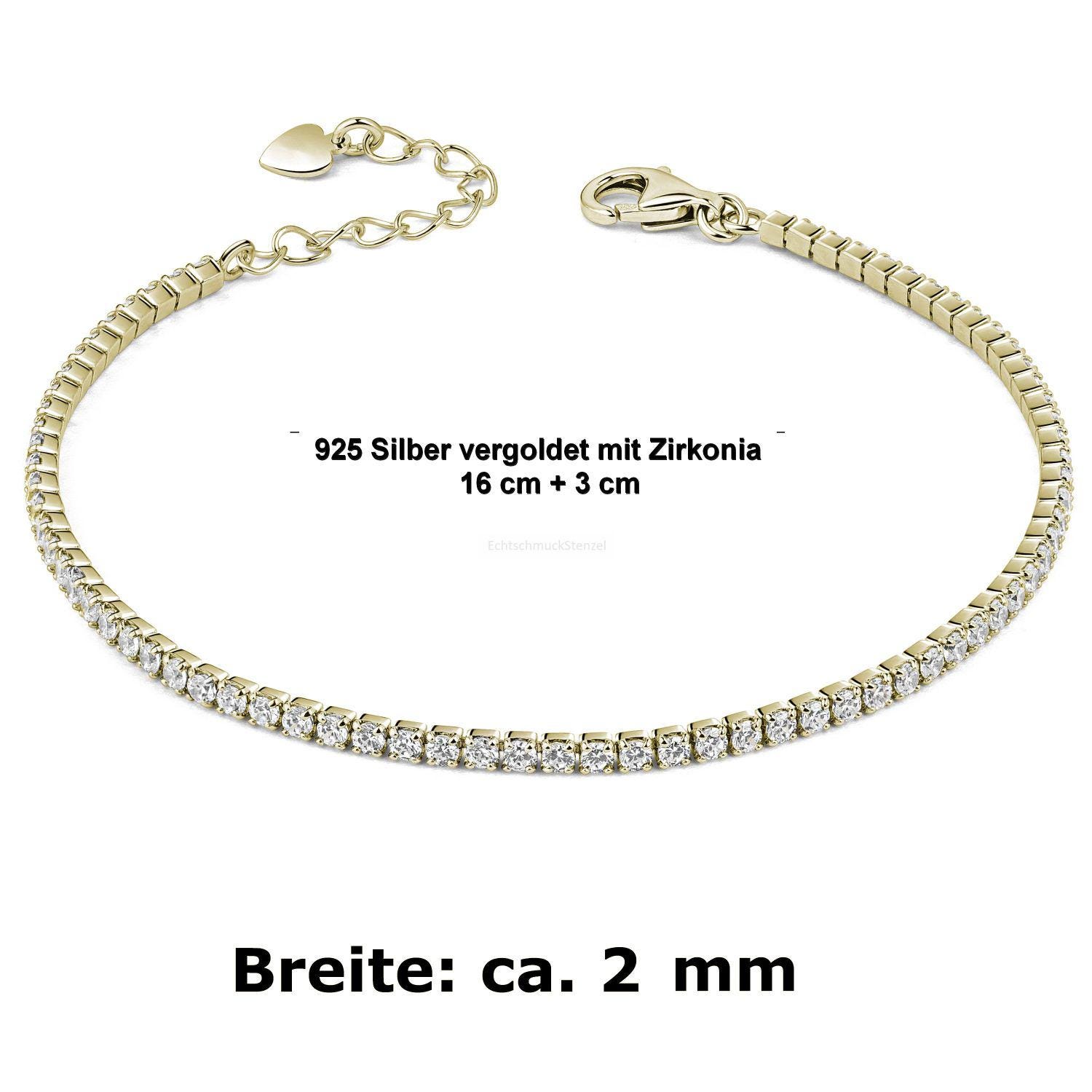 Tennisarmband Mit Zirkonia 925 Silber 16 + 3 cm Tennisarmband Mit Zirkonia 925 Silber 16 + 3 cm von EchtschmuckStenzel