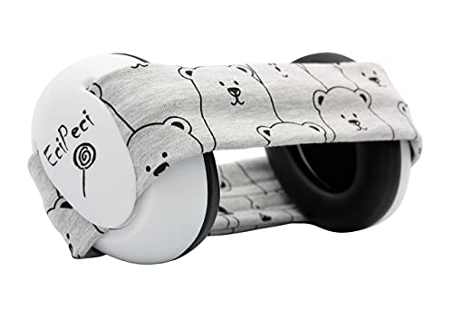 EciPeci Gehörschutz für Kinder, Müheloser Komfort, Kapselgehörschutz für Kleinkinder mit besonders Weichem und Leichtem Design, Ideal für den Empfindlichen Babykopf, Panda Grau von EciPeci