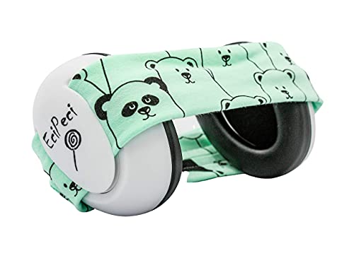 EciPeci Gehörschutz für Kinder, Müheloser Komfort, Kapselgehörschutz für Kleinkinder mit besonders Weichem und Leichtem Design, Ideal für den Empfindlichen Babykopf, Panda Minze von EciPeci