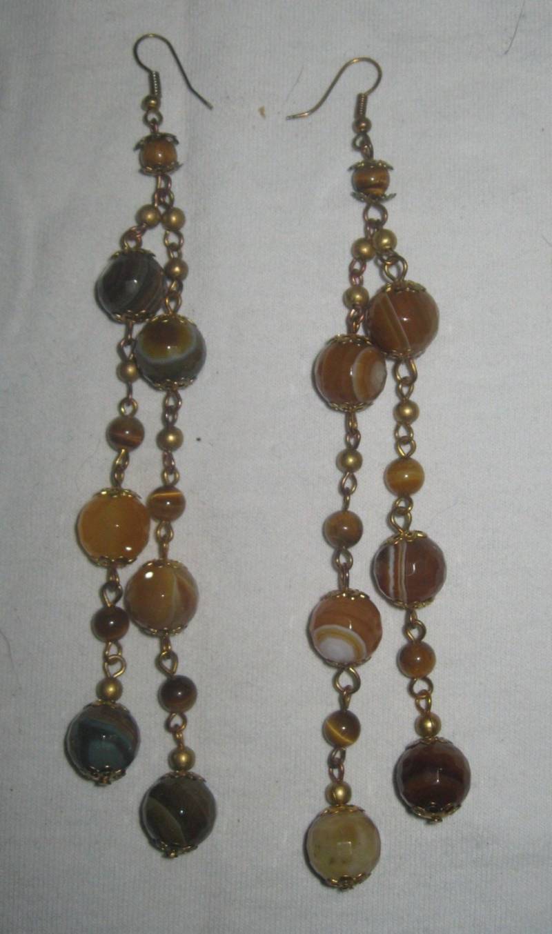 6 "Long Chandelier Gold Und Türkis Facettiert Achate Ohrringe Schönheit von EclecticCollage