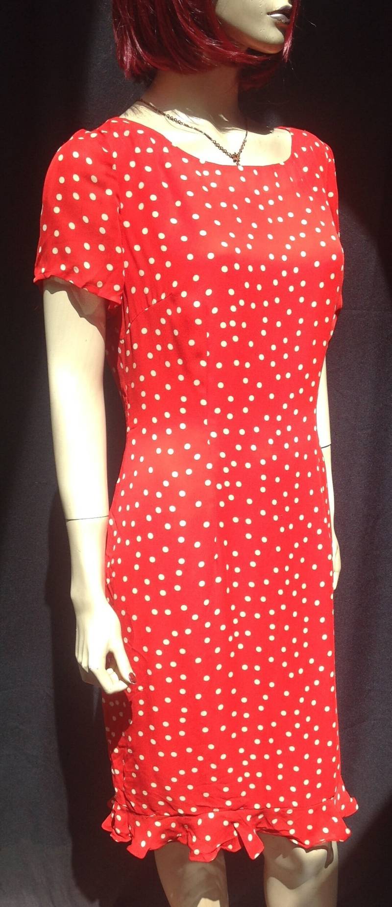 Neu Mit Etikett Designer Polka Dots Reinseide Rüschenkleid Betty Boop 8 Pfiffig Niedlich Elegant Cocktail Party Nina Leonard Cottagecore von EclecticCollage