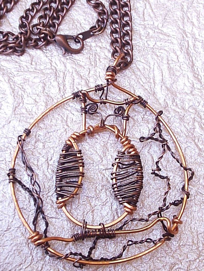 Kupferdraht Gewickelt Eule Anhänger von EclecticallyCrafted