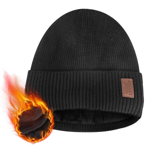 EclipseGuard Beanie Mütze, Mütze Herren Damen Winter, Dehnbare Weiche Wollmütze mit Bündchen und Dickem Warmem Futter Geschenk für Freundin männer Frauen von EclipseGuard