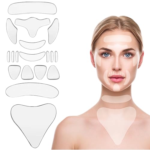 18 Stücke Silikon Pads Gesicht, Wiederverwendbare Silikonpflaster Gegen Falten, Brustfalten Pad, Eye Pads Against Wrinkles, Silikon-Beauty-Gesichtspflaster, Damen-Gesichtspflege-Set 18 Stücke Silikon Pads Gesicht, Wiederverwendbare Silikonpflaster Gegen Falten, Brustfalten Pad, Eye Pads Against Wrinkles, Silikon-Beauty-Gesichtspflaster, Damen-Gesichtspflege-Set von Eclove
