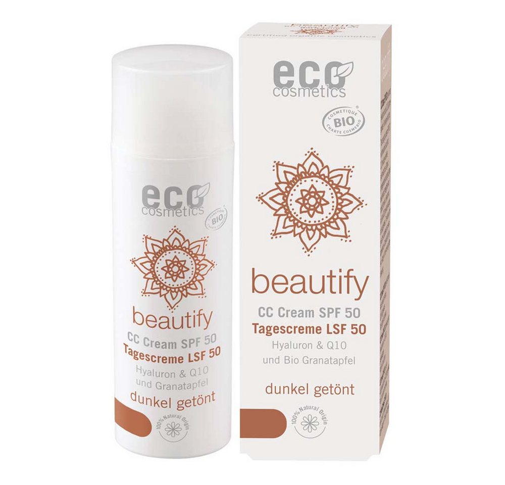 Eco Cosmetics Getönte Gesichtscreme OPC, Q10 & Hyaluron - LSF50 CC Creme dunkel 50ml Eco Cosmetics Getönte Gesichtscreme OPC, Q10 & Hyaluron - LSF50 CC Creme dunkel 50ml von Eco Cosmetics