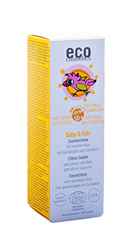 eco cosmetics Baby Sonnencreme LSF50+, wasserfest, vegan, ohne Mikroplastik, Naturkosmetik für Gesicht und Körper, 1 x 50ml von Eco Cosmetics