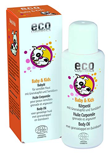 eco cosmetics ECO Baby & Kids Öl, Bio Baby Öl mit Bio Sanddornöl, Bio Olivenöl und Bio Sesamöl, vegan, 1x 100 ml von Eco Cosmetics