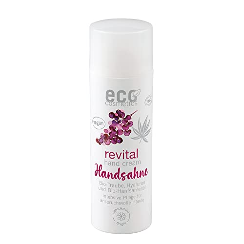 eco cosmetics Revital Handcreme Handsahne, vegan mit Q10 und Hyaloronsäue und Bio-Traube, 50 ml - 1 Stück von Eco Cosmetics