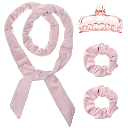 Eco-Fused hergestellter Lockenstab ohne Hitze - Langes Velours-Haarwickelband zum Einschlafen - Weiches hitzefreies Styling-Set - Mit Haarspange und Haargummis - Für Frauen und Mädchen von Eco-Fused