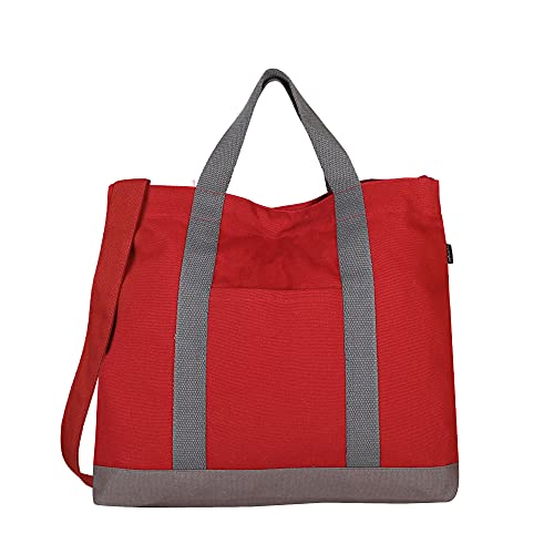 Eco Right Handtasche & Einkaufstasche Groß, Strandtasche, Badetasche, Canvas Arbeitstasche Herren mit Crossbody Henkel von Eco Right