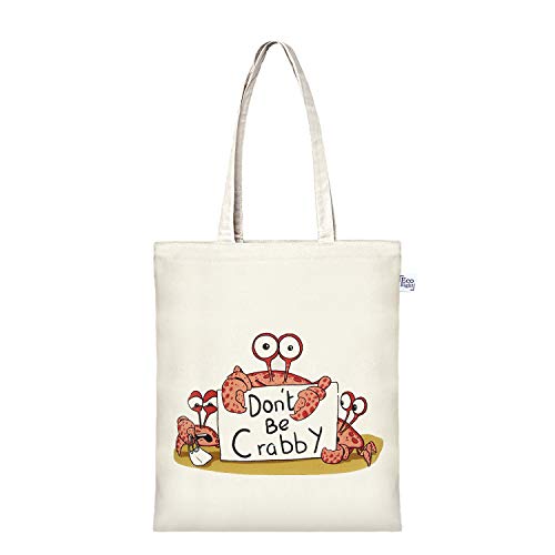 Eco Right Women's Panda Eco-friendly Zipper Canvas Tote Bag | Don't Be Crabby von Eco Right