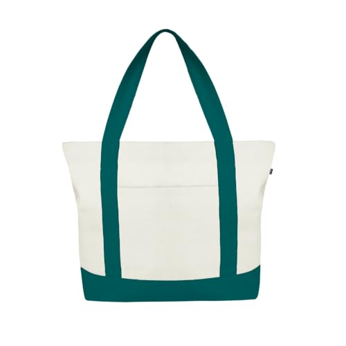 Ecoright Große Canvas Tote Bag Für Frauen Mit Reißverschluss & Innentasche, 100% Bio-baumwolle Reisenthel Shopper von Eco Right