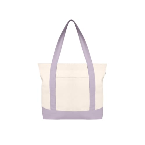 Ecoright Große Canvas Tote Bag Für Frauen Mit Reißverschluss & Innentasche, 100% Bio-baumwolle Reisenthel Shopper von Eco Right