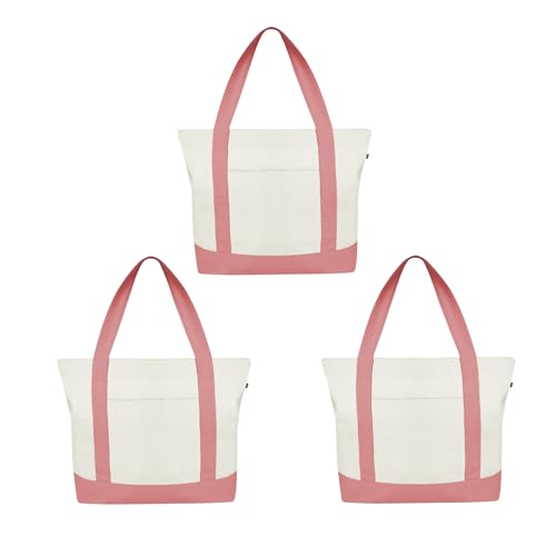 Ecoright Große Canvas Tote Bag Für Frauen Mit Reißverschluss & Innentasche, 100% Bio-baumwolle Reisenthel Shopper von Eco Right