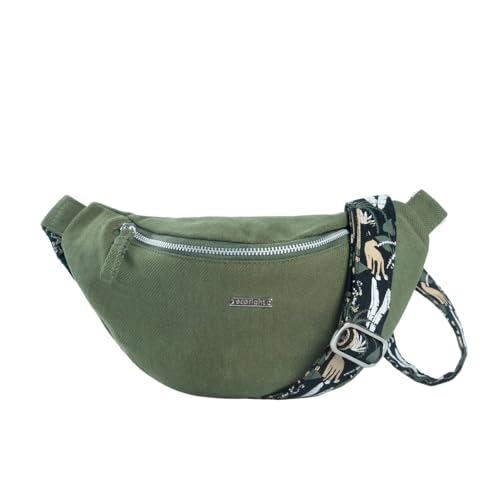 Ecoright Bauchtasche Damen, Canvas Crossbody Bag Damen, Gürteltasche Damen Für Wandern, Laufen, Sport, Reisen von Eco Right