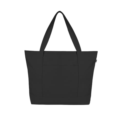 Ecoright (Pack of 10) Große Canvas Tote Bag Für Frauen Mit Reißverschluss & Innentasche, 100% Bio-baumwolle Reisenthel Shopper von Eco Right