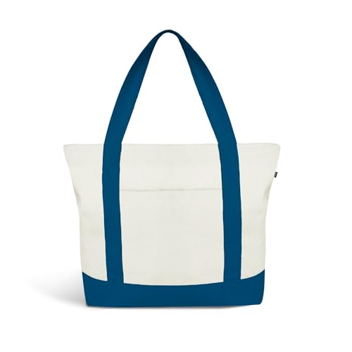 Ecoright Große Canvas Tote Bag Für Frauen Mit Reißverschluss & Innentasche, 100% Bio-baumwolle Reisenthel Shopper(Pack of 5) von Eco Right