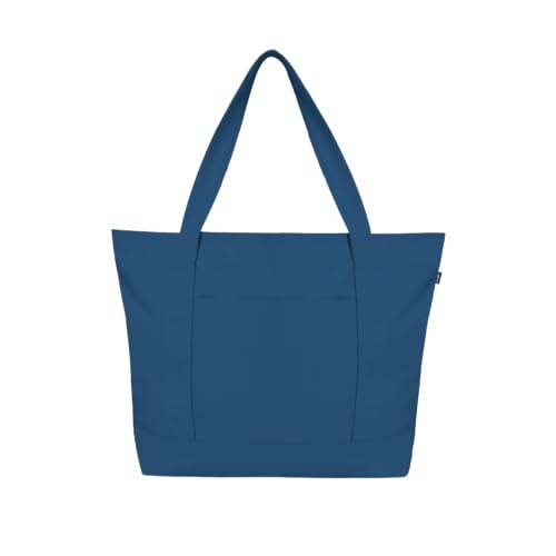 Ecoright(Pack of 10) Große Canvas Tote Bag Für Frauen Mit Reißverschluss & Innentasche, 100% Bio-baumwolle Reisenthel Shopper von Eco Right