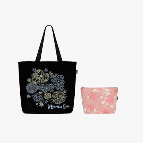 Ecoright Large Canvas Tote Bag for Women, Zipper Handbags for Women Inner Pocket for Shopping, Office & Daily Use(Tote & Cosmetic Pouch) von Eco Right