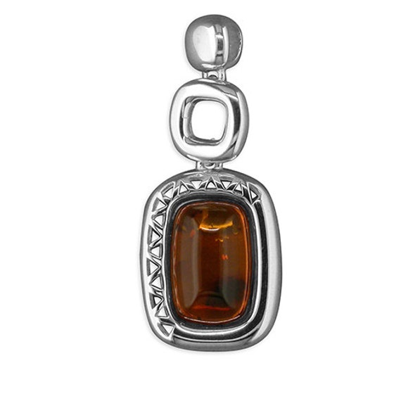 Cognac Bernstein Phantasie Länsam Große Silber Anhänger Cognac Bernstein Phantasie Länsam Große Silber Anhänger von Eco925