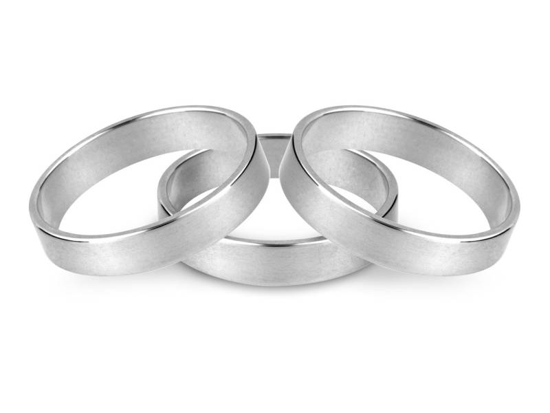 Silber Schweres Gewicht Flache Ehering 3mm von Eco925