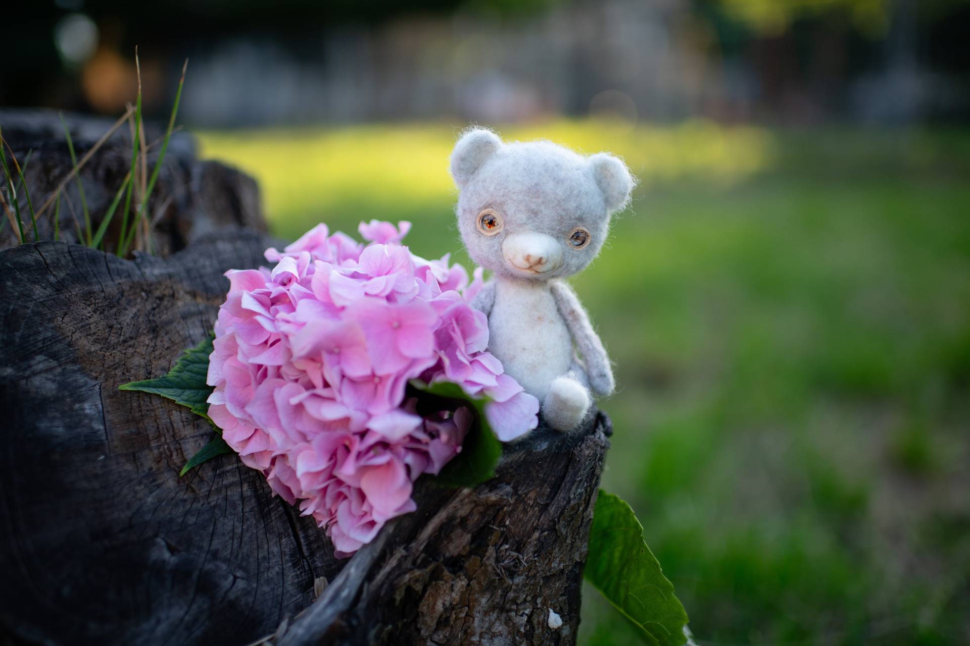 Kleiner Teddybär Spielzeug, Kuscheltier Wolle Neugeborenen Fotorequisite von EcoBabyArts