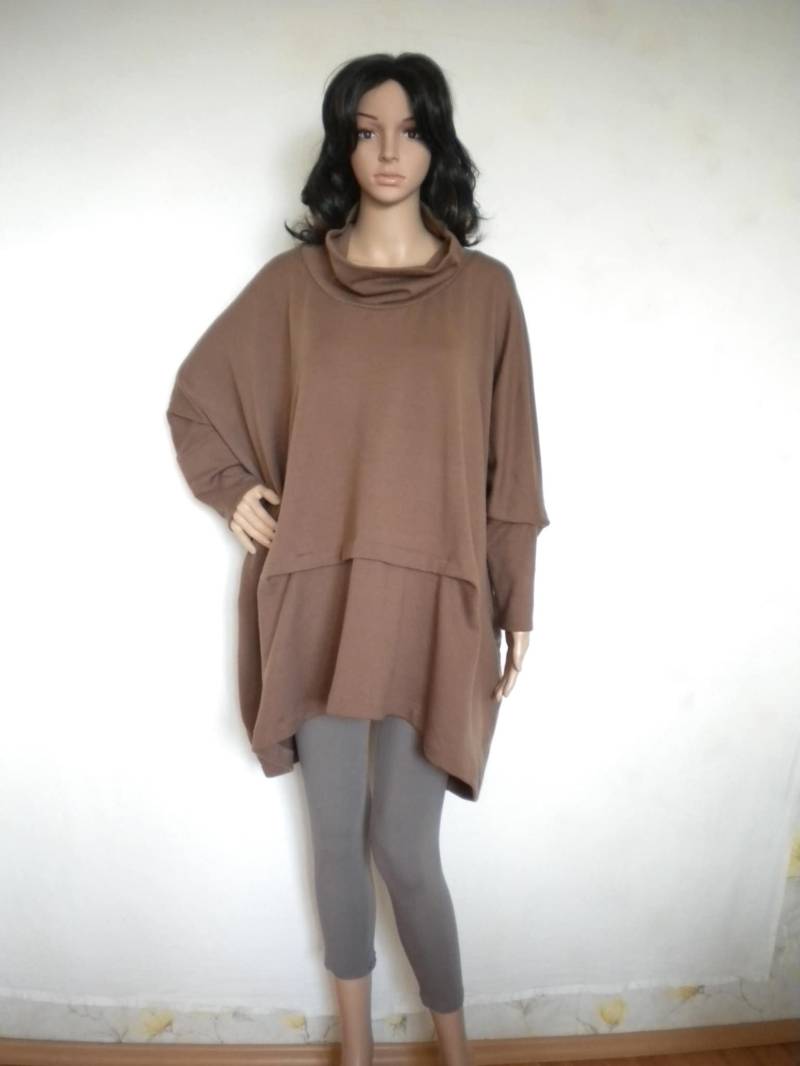 Sale 30% Herbst Winter Plus Größe Warmes Kleid, Warmer Strickpullover Tunika, Langarm Oversize Strick Top, Boxy Relax Fit Umstandspullover von EcoFriendlyForU