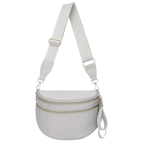 EcoGleam Bauchtasche Damen Nylon Umhängetasche mit verstellbarem und abnehmbarem Riemen Geräumige Bauchtaschen Solide Sling-Tasche Geldbörsen Handtaschen für Damen von EcoGleam