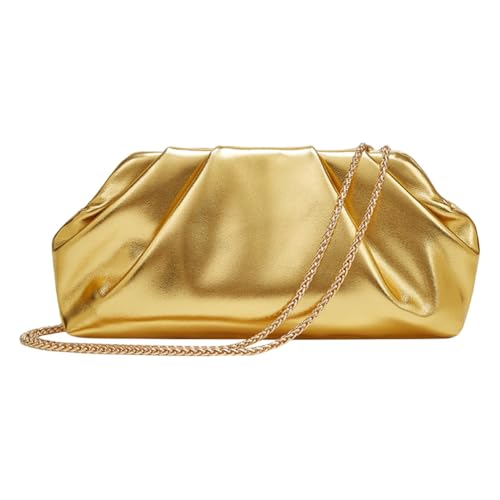 EcoGleam Damen Clutch Cloud Pleated Abendtasche Elegante Tasche Klein Handtasche PU Leder Schultertasche für Alltag, Reisen Sowie Besondere Anlässe von EcoGleam