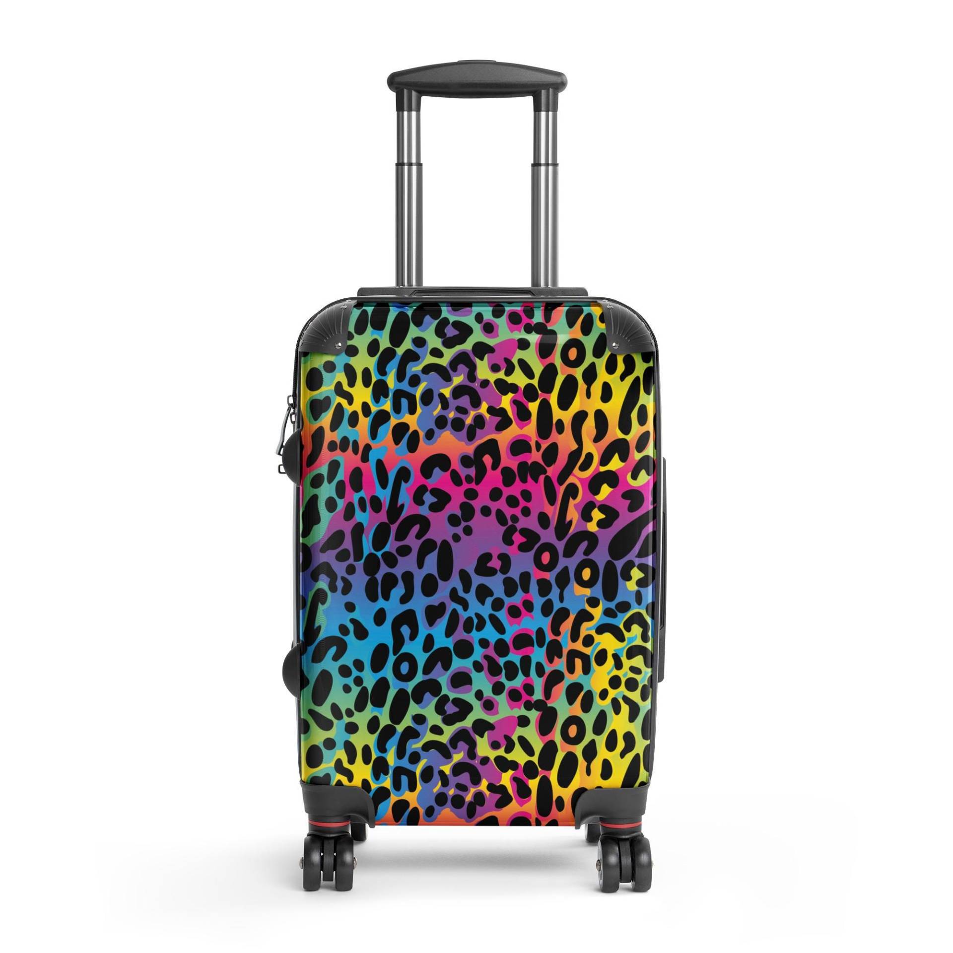 Hartschalenkoffer Mit Rollen in 3 Größen, Regenbogen Leoparden Muster Hartschalenkoffer Mit Rollen in 3 Größen, Regenbogen Leoparden Muster von EcoKarmaStyles