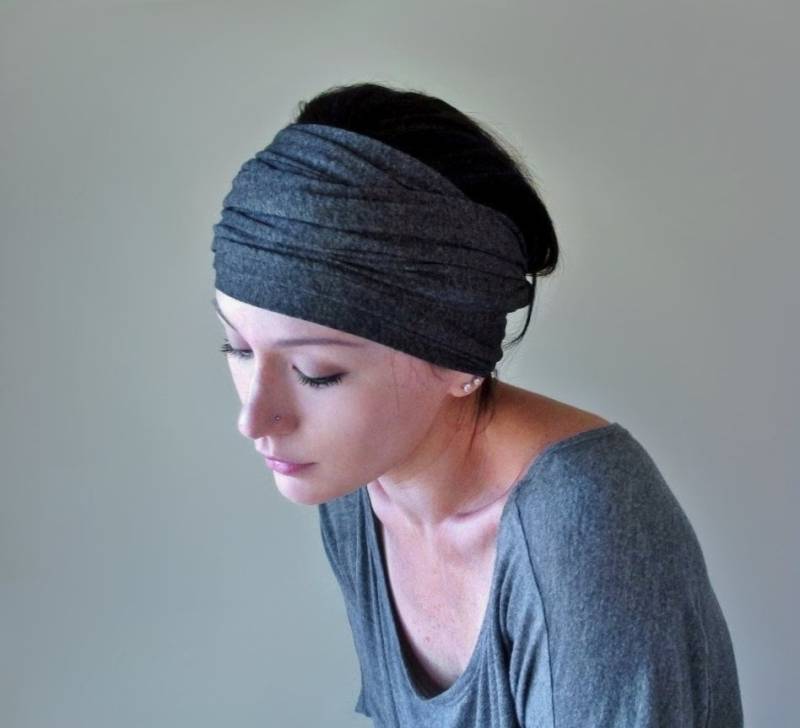 Dark Heather Grey Stretch Head Wrap - Yoga Stirnband Schal in Anthrazit Dark Heather Grey Stretch Head Wrap - Yoga Stirnband Schal in Anthrazit von EcoShag