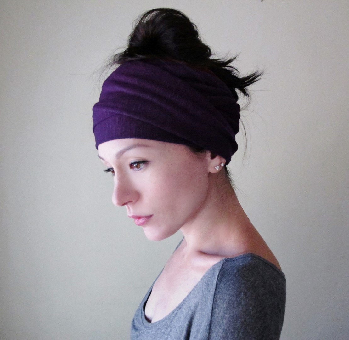 Indigo Lila Stretch Kopftuch - Extrabreites Kopfband Aus Ecoshag Stoff Indigo Lila Stretch Kopftuch - Extrabreites Kopfband Aus Ecoshag Stoff von EcoShag