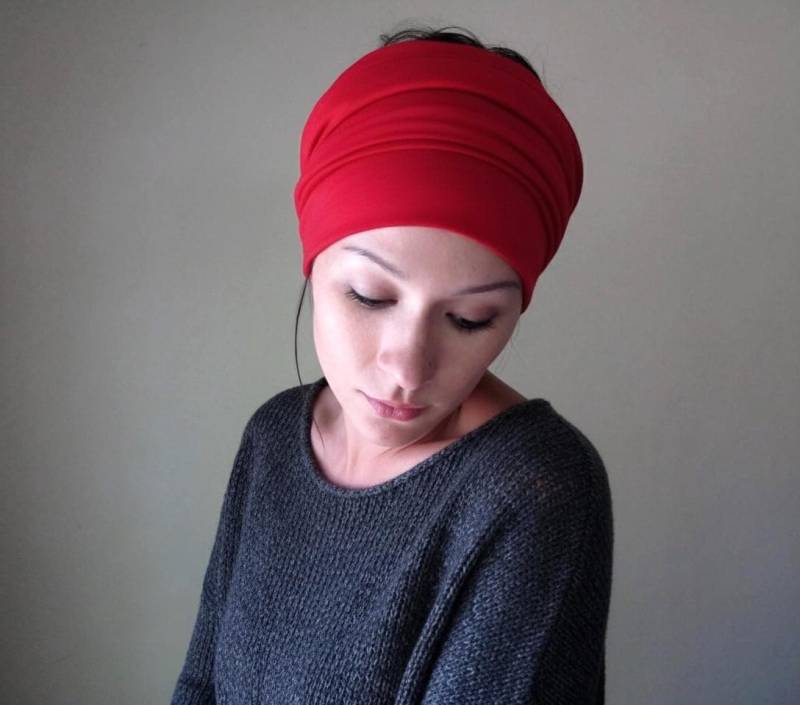 Lipstick Red Stretch Kopftuch - Leuchtend Roter Rutschfester Stoff Stirnband Schal Lipstick Red Stretch Kopftuch - Leuchtend Roter Rutschfester Stoff Stirnband Schal von EcoShag