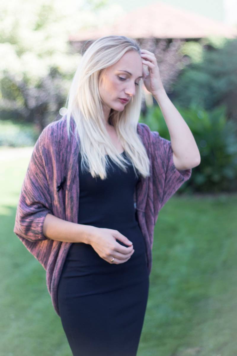 Merino Cocoon Jacke, Gestrickte Merinojacke, Lila Cardigan, Offene Front Locker Sitzende Grüner Und Rosa Cardigan von EcoTextureLV