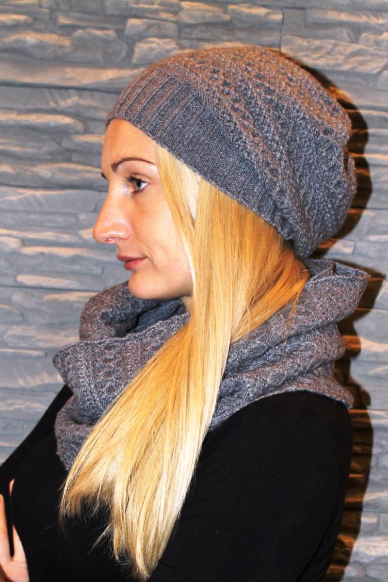 Mütze Und Schal Weihnachtsgeschenke - Cowl Handgestrickt Chunky Mütze, Infinity Cowl, Halstuch.outlander von EcoTextureLV