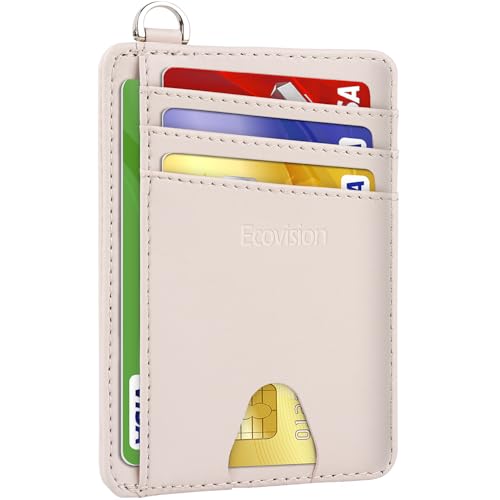 EcoVision Schlanke, minimalistische Vordertasche, RFID-blockierend, Kreditkartenetui mit abnehmbarem D-Schäkel für Damen und Herren, Rindleder Pink Aprikose, Minimalistisch EcoVision Schlanke, minimalistische Vordertasche, RFID-blockierend, Kreditkartenetui mit abnehmbarem D-Schäkel für Damen und Herren, Rindleder Pink Aprikose, Minimalistisch von EcoVision