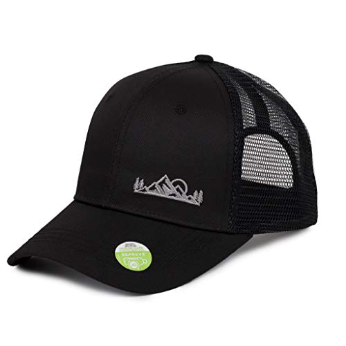 Ecofera Herren Trucker Hat Baseball Cap - Schwarz - large von Ecofera