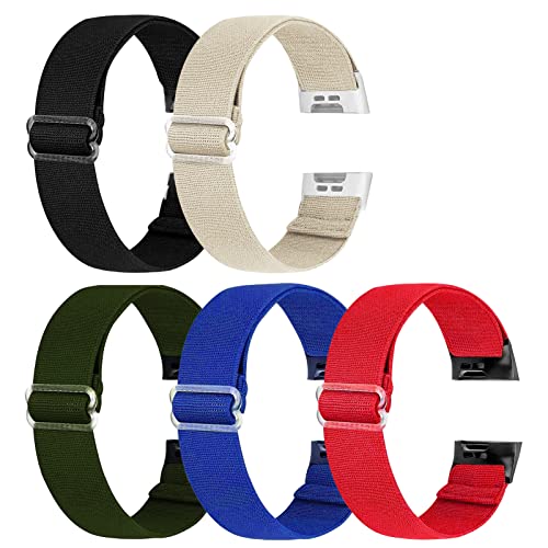 Ecogbd Elastic Ersatzarmband Kompatibel mit Fitbit Charge 3 Armband/Fitbit Charge 4 Armband, Weiches Gewebe Nylon Sportuhrarmband Armbänder für Frauen Männer (COL-A) von Ecogbd